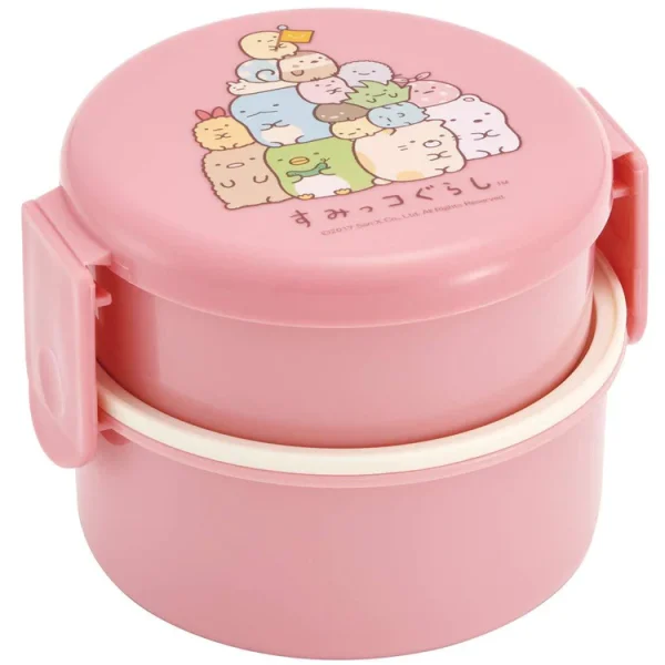 Sumikko Gurashi Round Two Tier Bento Box Pink